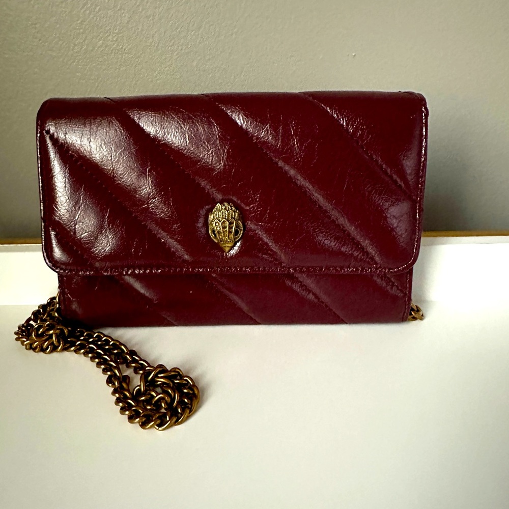 Kurt Geiger Burgundy Crossbody Small Chain Purse